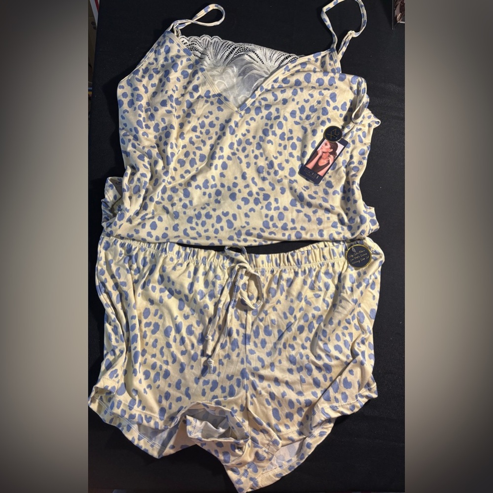 NWT Purple and Yellow Twp Piece Top and Shorts Sleepwear